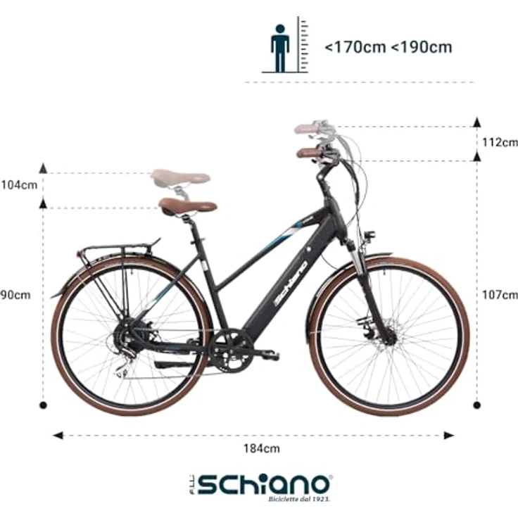 Schiano E-Bike Trekking E-Voke, 28 Zoll, 8-Gang, 418 Wh, schwarz – Bild 3