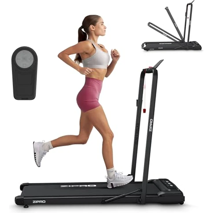 ZIPRO Newlite Laufband Klappbar, Walking Pad, 2 Trainingsmodi, bis 10 km/h, Hohe Stabilität 110 kg, Easy Walk Dämpfung, Leiser Motor, LED-Display – Bild 1