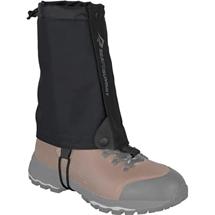Sea to Summit Spinifex Ankle Gaiters, Strapazierfähige Knöchel-Gamaschen mit Metallhaken, schwarz
