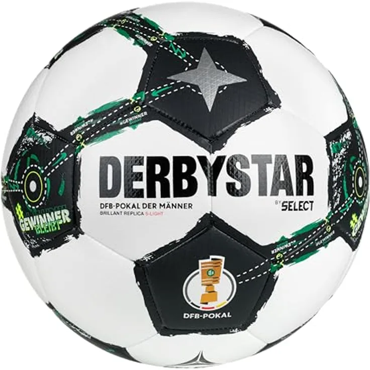 Derbystar Kinder Fussball Bundesliga Brillant Replica S-Light v25 25/26, Jugend-Freizeitball aus PU mit Diamantstruktur, Dual Bonded