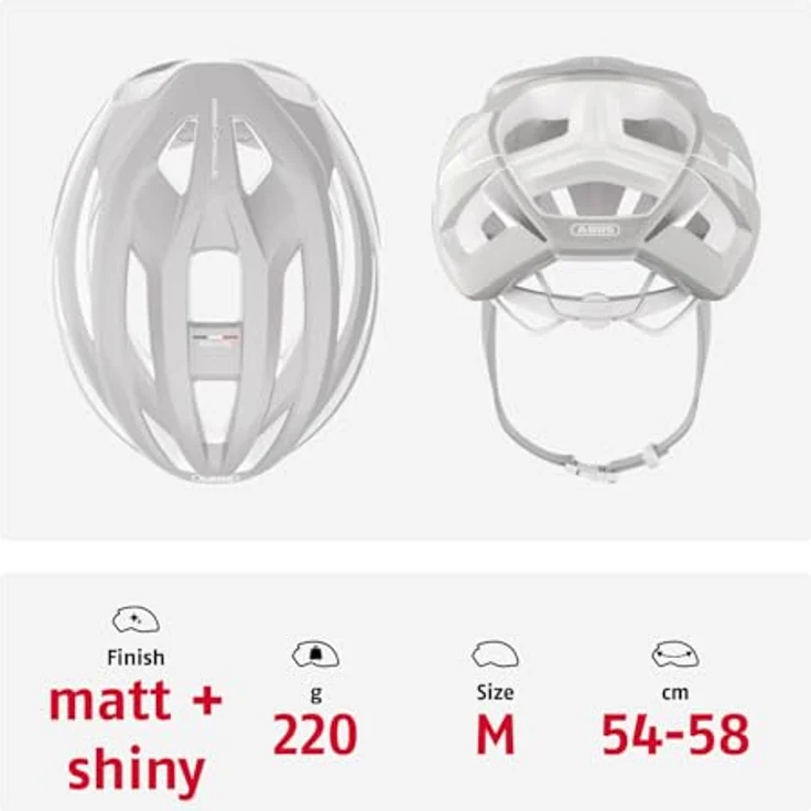 ABUS StormChaser ACE Rennradhelm, leichter Fahrradhelm für Radrennen, Gravelbike und Cyclocross, Größe M, Pure Grey – Bild 3