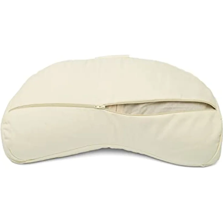 Bodhi | Meditationskissen halbmond - 100% Bio-Baumwolle | Yogi MOND ECO | Yogakissen halbmondförmig mit Buchweizenfüllung | Halbmondkissen für Yoga & Meditation – Natur – Bild 2