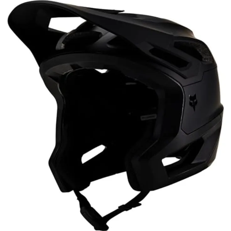 Fox Racing Dropframe Pro Mt Blk, 3/4-Enduro-Jethelm mit MIPS-Technologie, antimikrobiellem Innenfutter und verstärktem Ohren- und Kieferschutz, Mattschwarz