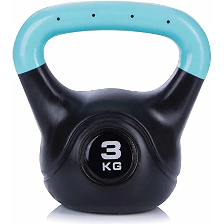 Body & Mind® Kettlebell Kugelhantel 2-20 kg - Workout Gewicht-Hantel für Kraft-Training - Profi Fitness Schwunghantel aus Kunststoff (b - 3 kg) – Bild 2