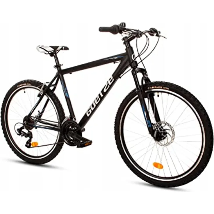 T&Y Trade 26 Zoll Alu Aluminium Kinderfahrrad MAHAVAN, Mountainbike für Mädchen und Jungen mit 18 Gängen, Federgabel und Scheibenbremse, schwarz