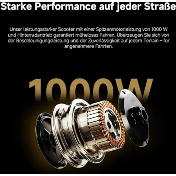 NAVEE ST3 E-Scooter 60 km Reichweite 1000 W Motor App-Steuerung Apple Find My TCS Federung E-ABS Straßenzulassung 20 km/h – Bild 6