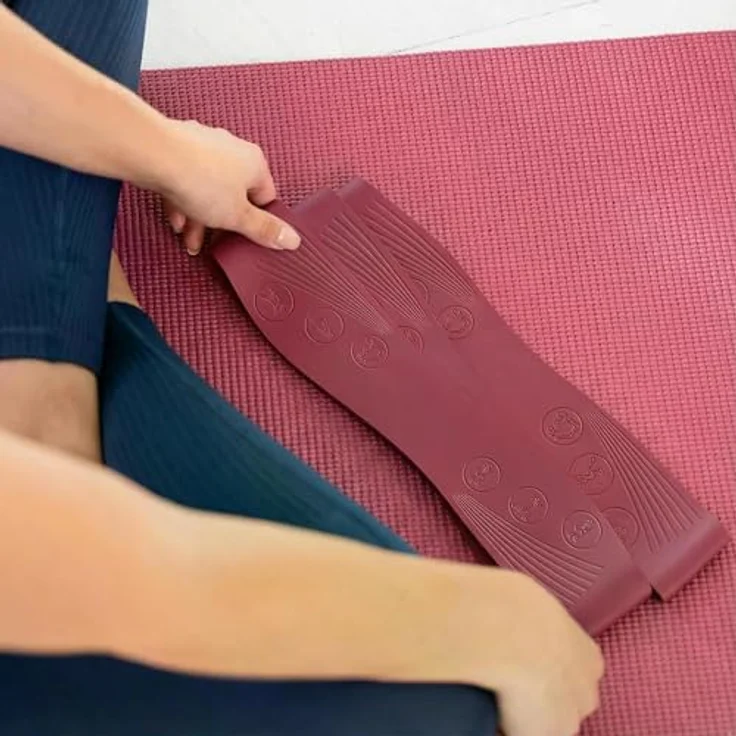 NEOLYMP Pilates Fitnessbänder, Silikon Resistance Bands 3er Set mit 3 Widerstandsstufen 9/14/18 kg, rutschfestes Gymnastikband für Pilates, Yoga & Bauch Beine Po (Berry) – Bild 5