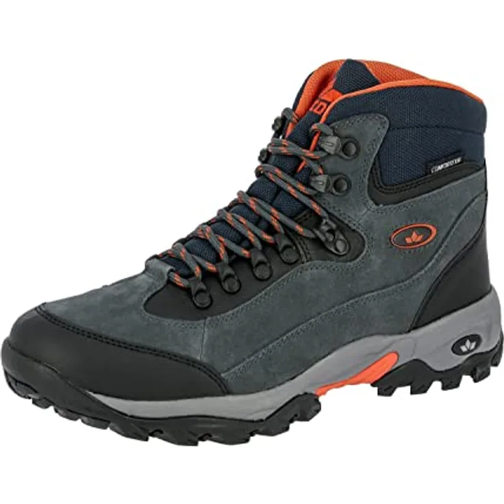Lico Herren Wanderschuhe Stiefel aus hochwertigem Wildleder, grau, normale Breite, flacher Absatz 3 cm