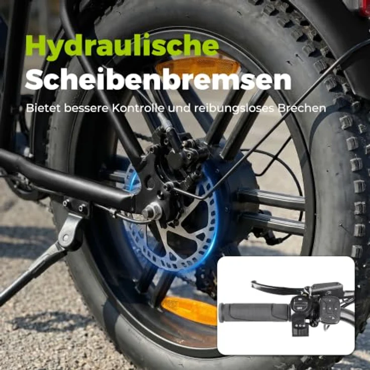 PIXAR E6 3.0 Fat E-Bike, 20 Zoll, 48V 15Ah Akku, bis 140km Reichweite, Shimano 7-Gang, Vollfederung – Bild 8