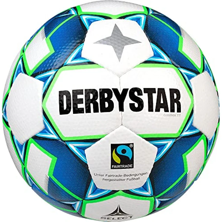 Derbystar Erwachsene Gamma TT, 1153500164 Fußball, Weiss blau Gruen, 5 – Bild 2