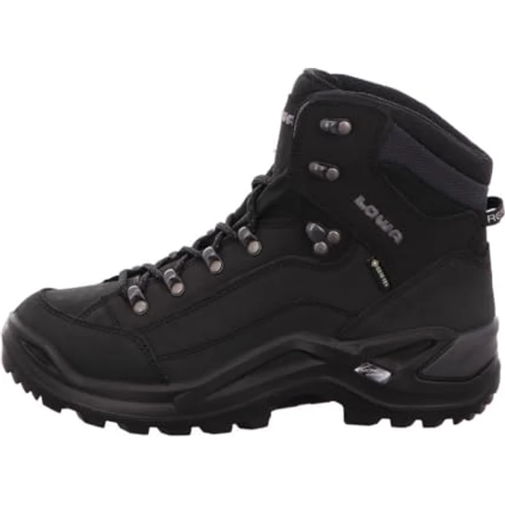 Lowa Renegade Mid GTX, wasserdichter Wanderschuh aus Nubukleder mit stabiler Sohle, tiefschwarz, Modell 2024-2025 – Bild 2