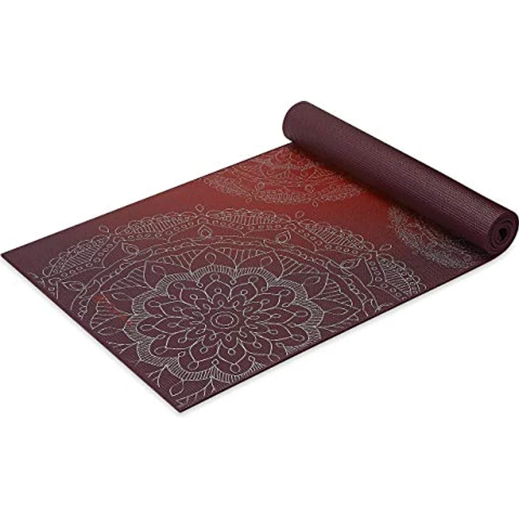 Gaiam Yoga Mat Premium Print, Extra Dicke Rutschfeste Fitnessmatte für Yoga und Pilates, Metallic Sunset, 6mm – Bild 1