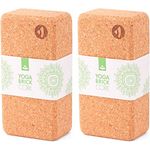 Bodhi Yoga Block Kork Brick | Einzeln & als Set | 100% Naturkork – Universal Yogaklotz | Umweltfreundlich & Nachhaltig | Tool für deine Asanas, Stretching & Regeneration | 220x110x70 mm
