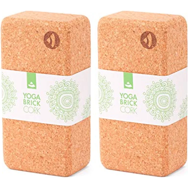 Bodhi Yoga Block Kork Brick | Einzeln & als Set | 100% Naturkork – Universal Yogaklotz | Umweltfreundlich & Nachhaltig | Tool für deine Asanas, Stretching & Regeneration | 220x110x70 mm