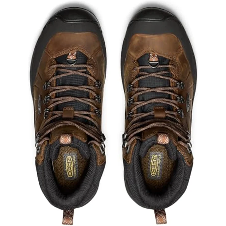 Keen Revel IV Mid Polar, Wasserdichter Wanderschuh aus Nubukleder und Mesh, thermische Einlegesohle für -32 °C, Dark Earth/Caramel Cafe, Größe EU 44 – Bild 2