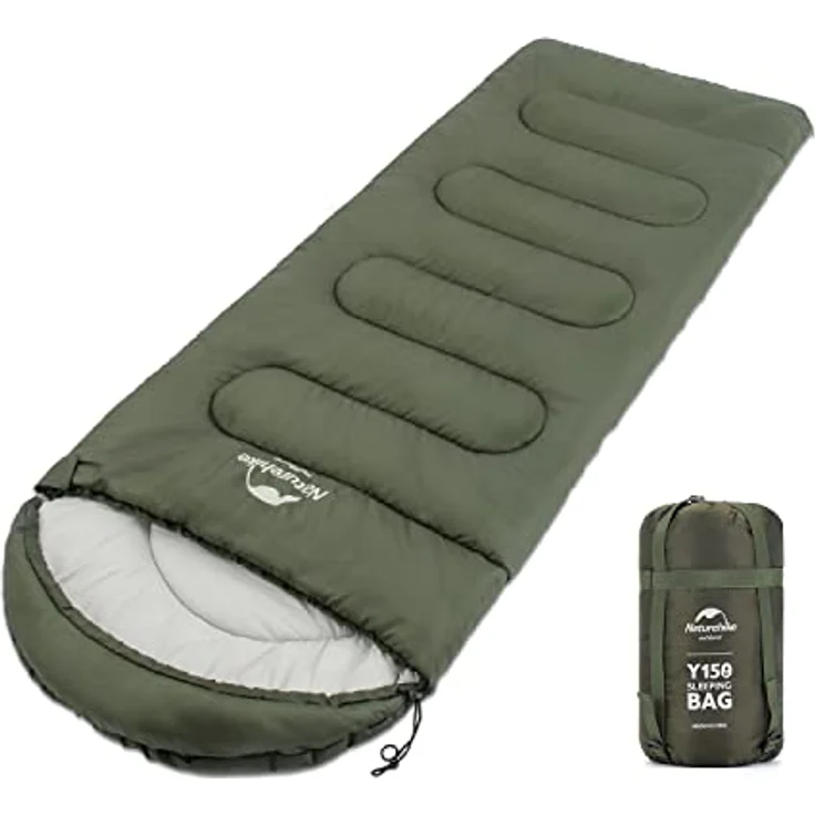Naturehike, Schlafsack, leichtgewichtig und kompakt, ideal für Outdoor-Aktivitäten, grün – Bild 1