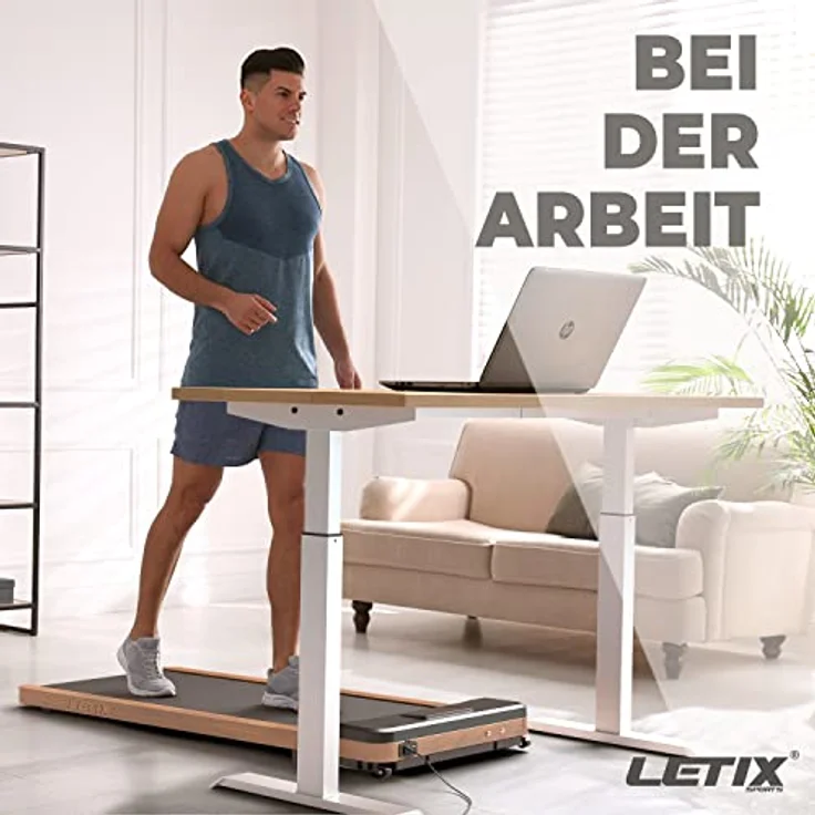 Letix Sports Laufband DeskWalk360 Motorisiert mit LCD-Display, Schreibtisch Heimtrainer Elektrisch (Antistatische Lauffläche, Ultra Slim Design) - Preisvergleich – Bild 2