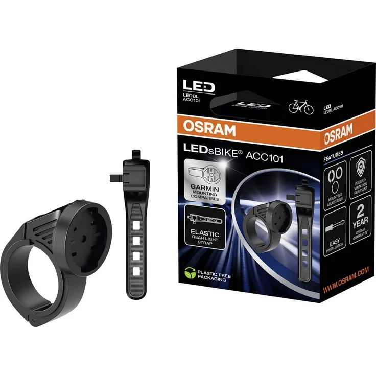 OSRAM LEDsBIKE® ACC101 Halterung für Fahrradbeleuchtung, stabiler Halt, Schnellverschluss, langlebig und leicht – Bild 1