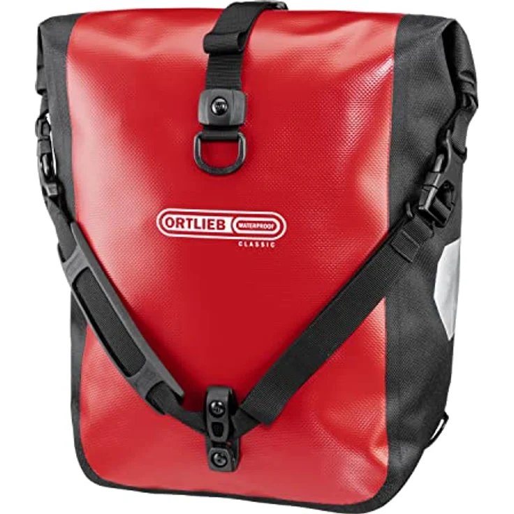 Ortlieb Front-Roller Classic QL2.1, Fahrradtasche für Unisex-Adult, Rot-Schwarz, 2x12.5 L, mit Schultertragegurten und Quick-Lock2.1-System – Bild 2