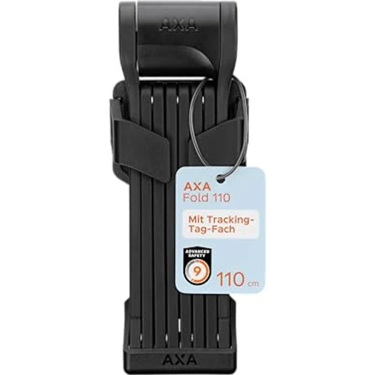 AXA Fold 110 Faltschloss, 110 cm Länge, Sicherheitsstufe 9, Halterung mit Tracking-Tag-Fach, inkl. 2 Schlüssel – Bild 1