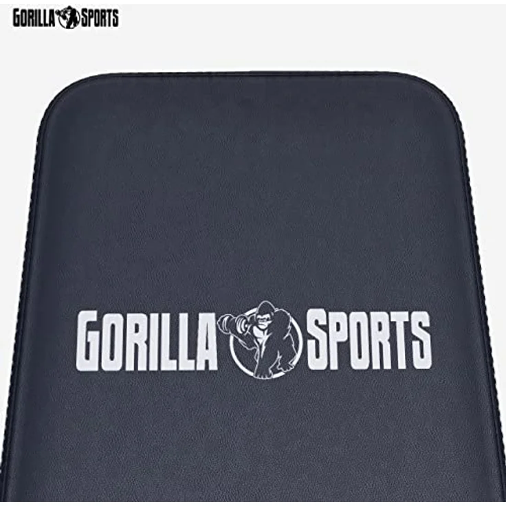 GORILLA SPORTS® Hantelbank - 8-Fach Rückenlehne und 3-Fach Sitz Verstellbar, 156x51x114cm, bis 400 kg Belastbar, Multifunktion, mit Beinhalterung - Schrägbank, Negativbank, Flachbank, Trainingsbank – Bild 4