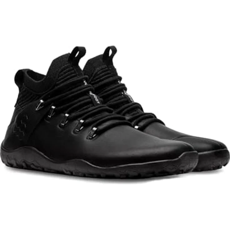 Vivobarefoot Magna Leather FG Men, robuster Barfußschuh für Herren, schwarz, Größe 42, mit Merinowollkragen und Firm Ground Sohle – Bild 2