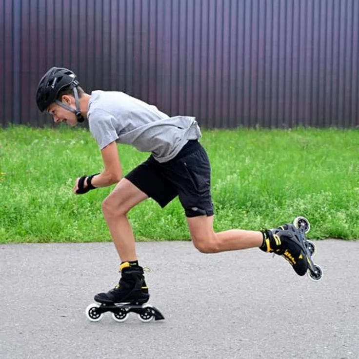 Rollerblade Macroblade 100 3WD, Inline-Skates in Schwarz/Saffron Gelb, hohe Stabilität, 100 mm Supreme-Rollen, geeignet für sportliche Skater, mit Bremse – Bild 6