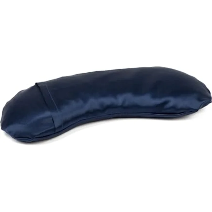 Bodhi Weiches Augenkissen mit Lavendel-Leinsamen-Füllung | Augenmaske für Yoga, Entspannung & Meditation | Bezug aus Mako-Satin oder Seide | Wellness für Zuhause (aus Seide/in dunkelblau) – Bild 2