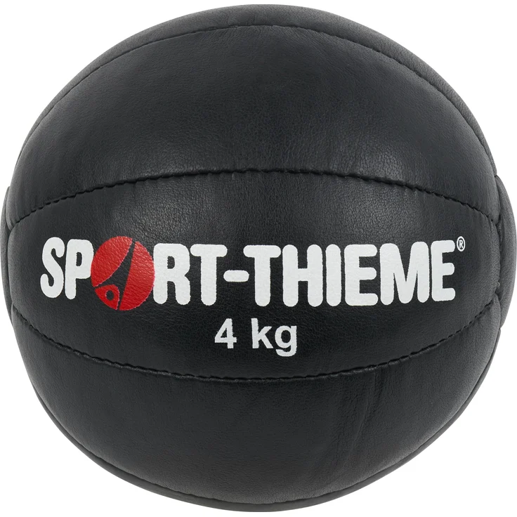 Sport-Thieme Medizinball, 4 kg, 250 mm Durchmesser, aus echtem Leder, schwarz