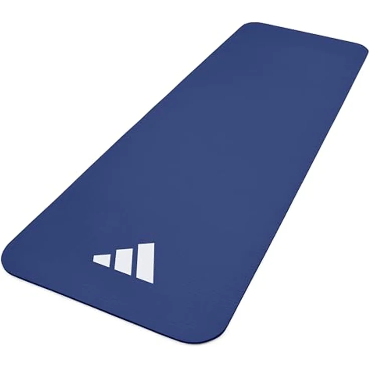 adidas Unisex-Erwachsene Fitnessmatte, Blau, 7mm - Gepolsterte Trainingsmatte mit geriffeltem Boden – Bild 3