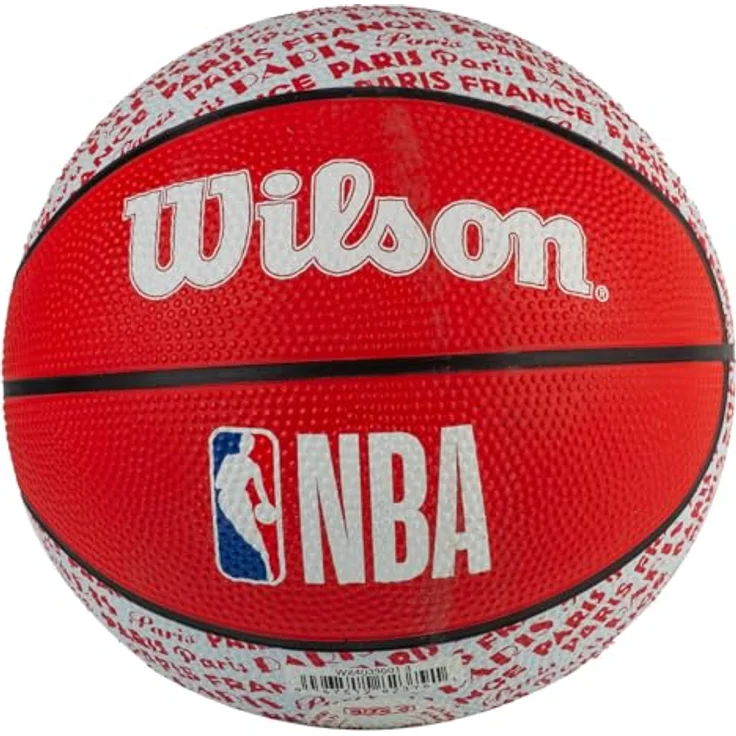 Wilson NBA City Paris Mini Ball WZ4033001XB, Unisex Basketball in Rot, Größe 3 EU – Bild 1