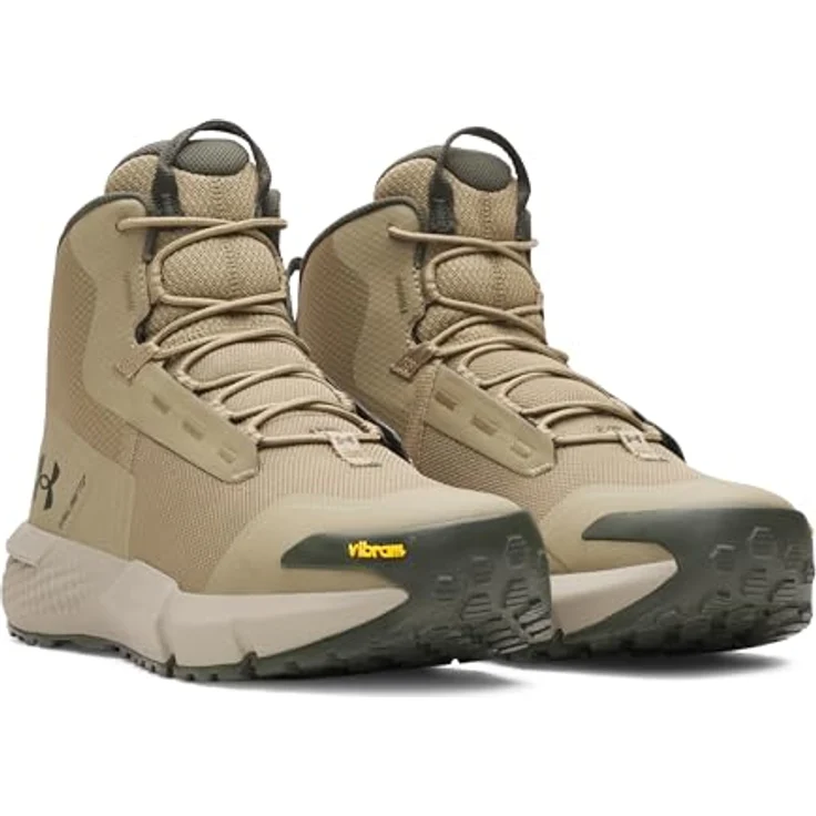 Under Armour Charged Valsetz Mid Wanderstiefel, Beige/Braun, EU 45 1/2, atmungsaktiv, stoßdämpfend, Vibram XS Trek Außensohle – Bild 2