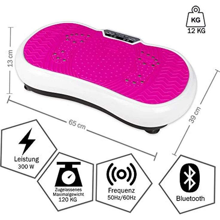 Coradoma Vibrationsplatte mit Power Dehnbändern und Bluetooth Vibrationsboard Fitness und Sport zum Abnehmen für Zuhause Ultra Slim Rüttelplatte Training Vibrationsgerät Oszillation – Bild 2