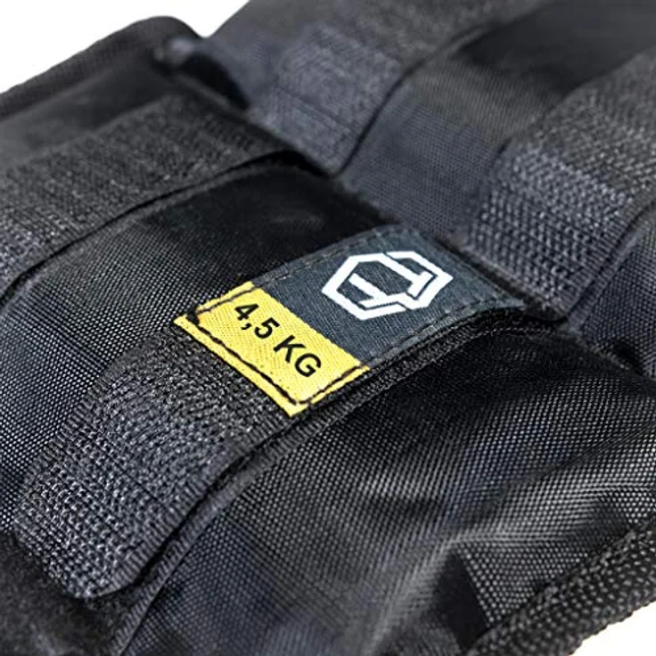Sporttrend 24® Gewichtsmanschetten 0,5kg, 0,75kg, 1kg, 1,5kg, 2kg, 2,5kg, 3kg, 3,5kg, 4kg, 4,5kg, 5kg im 2er Set - maximaler Halt durch starken Klettverschluss, Fußgewichte, (Schwarz, 2 x 4,5kg) – Bild 2
