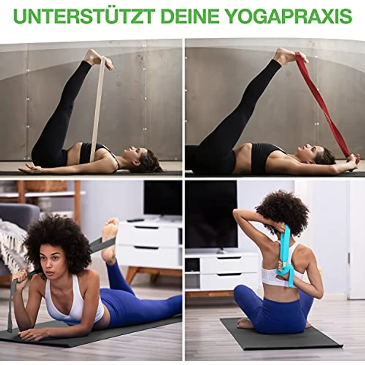 BACKLAxx® Yoga Gurt Baumwolle (rot) – Nachhaltiges Yoga Zubehör Set, Yogagurt 250 cm lang mit praktischem Verschluss aus Metall – Yoga Set ideal für Yoga, Pilates und Dehnen inkl. Anwendungsvideos – Bild 5