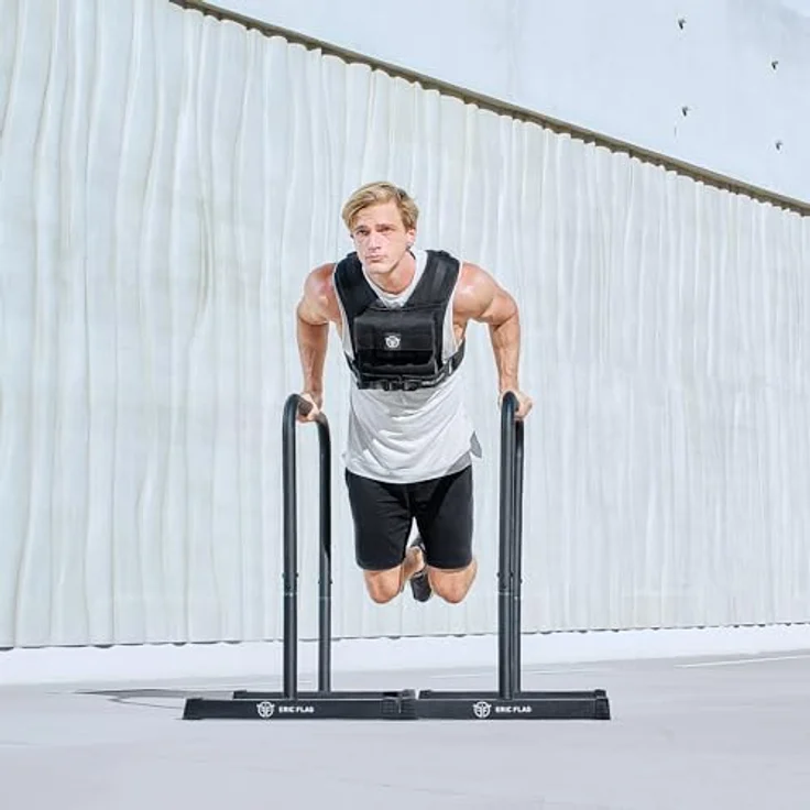 Eric Flag - Gewichtsweste 20kg oder 10kg, Herausnehmbare Metall-Gewichte, Verstellbare Trainingsweste für Crosstraining, Krafttraining, Calisthenics und Gym, Hochwertige Weight Vest Damen & Herren – Bild 3