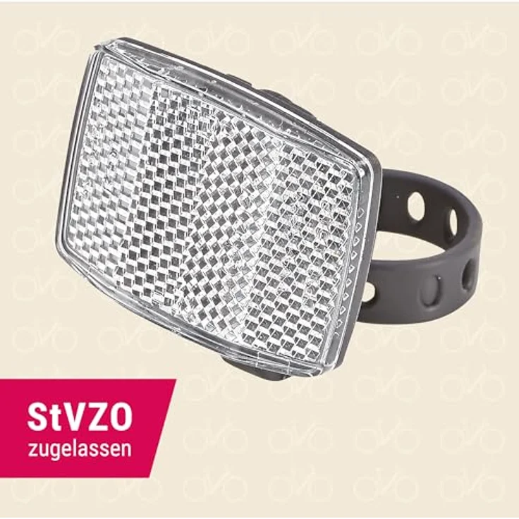 Prophete MTB-Reflektor mit Halter, StVZO zugelassen, weiß/schwarz, Größe L, 5261 – Bild 2
