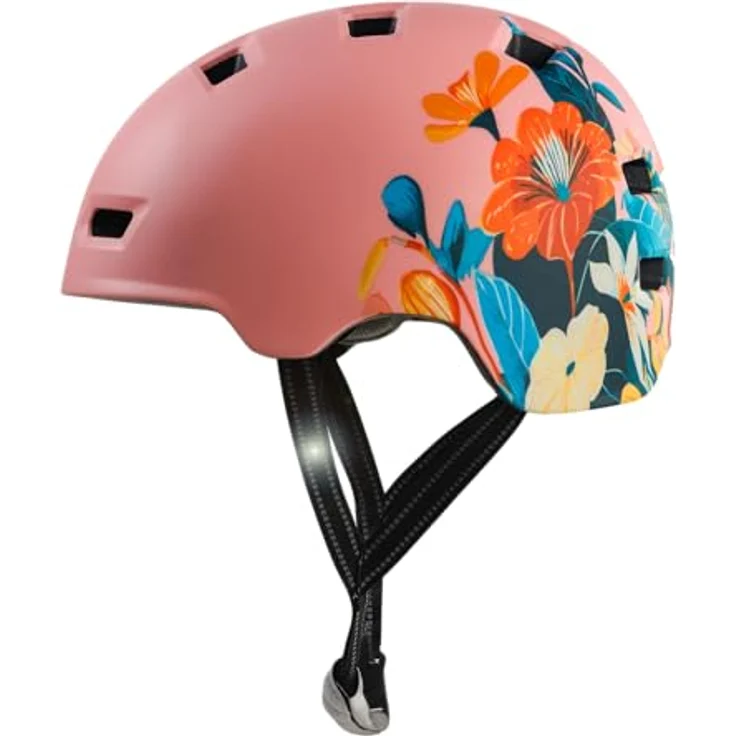 Crazy Safety Rampage Flower, Velohelm für Kinder, 54 - 57 cm, leicht, robust, mit Belüftungssystem, verstellbarem Kinnriemen und farbenfrohem Design – Bild 6