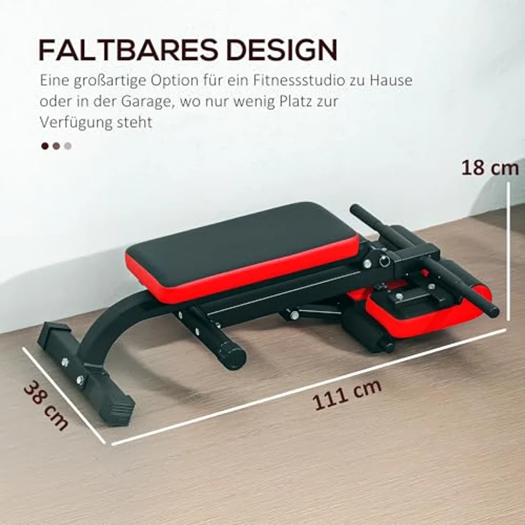 SPORTNOW Hantelbank, Klappbare Multifunktions-Fitnessbank bis 120 kg belastbar, für Zuhause, Bizeps-Curls, Langhantel, Stahl, Schwarz – Bild 4
