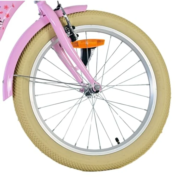 Volare Blossom Kinderfahrrad für Mädchen, 20 Zoll in Pink, Vorderradbremsen, Rücktrittbremse, geschlossener Kettenschutz, inklusive Korb – Bild 2