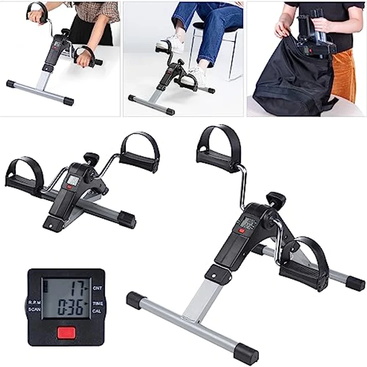 himaly Minibike Heimtrainer Bewegungstrainer Pedaltrainer Trainingsgerät Fitnessgerät mit LCD-Monitor Einstellbarer Widerstand Fahrradtrainer Fitness-Fahrrad Heimfahrrad Beintrainer Zuhause Büro – Bild 3