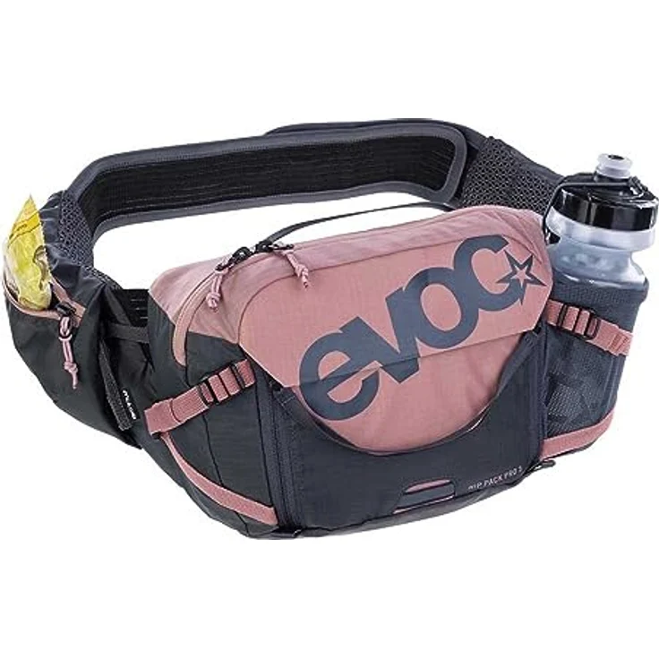 EVOC HIP PACK PRO, Unisex Hüfttasche mit 1,5 l Trinkblase, optimale Passform und effiziente Rückenbelüftung, Dusty Pink / Carbon Grey – Bild 3