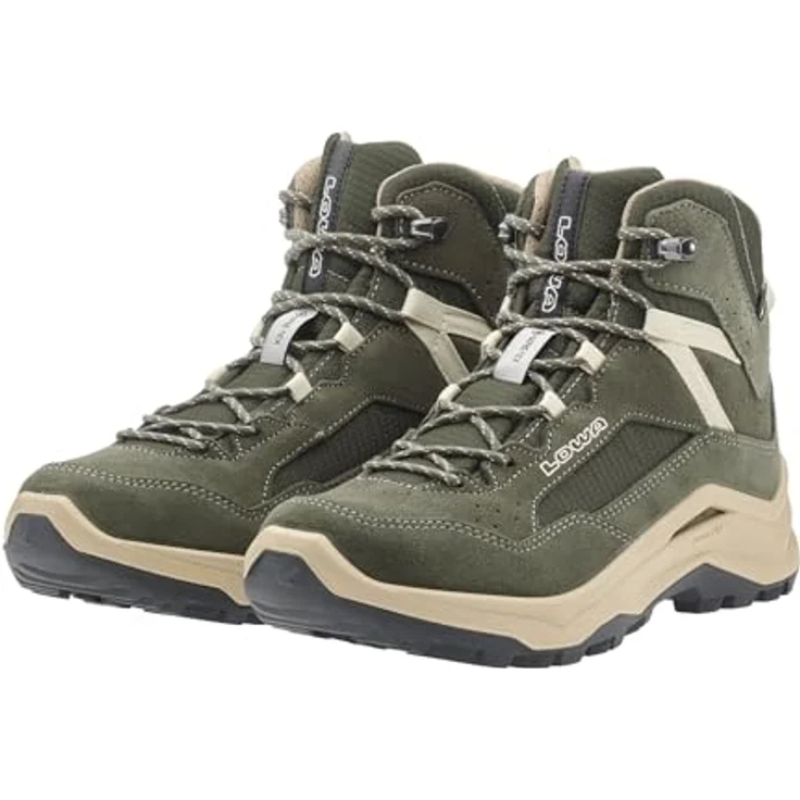 Lowa Ventierra QC GTX, wasserdichter Wanderschuh aus Veloursleder/Textil mit GORE-TEX-Membran, olivgrün/beige – Bild 5