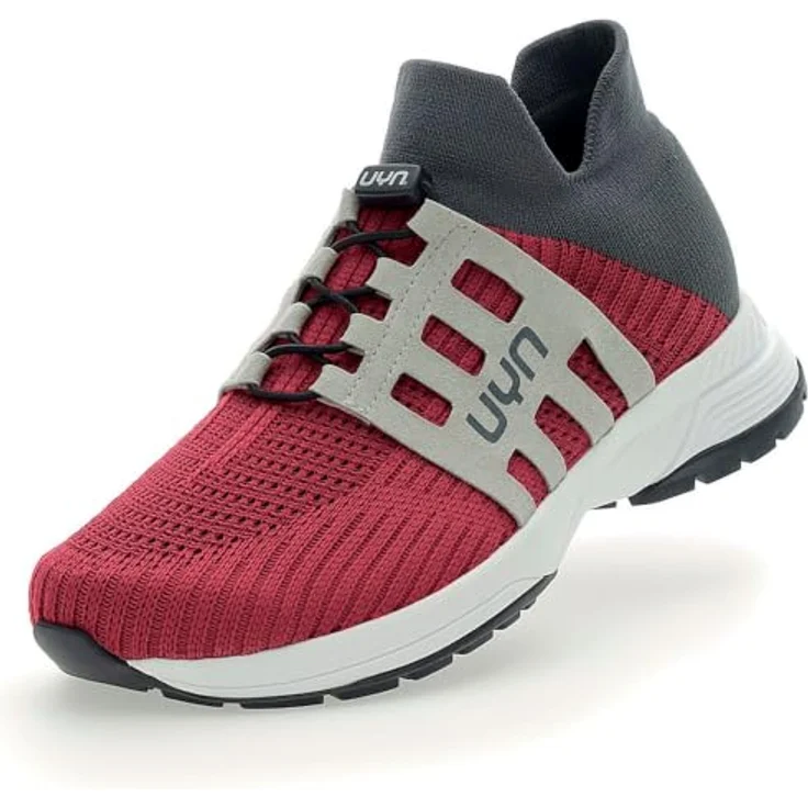 UYN Nature Tune Slip-on Sneaker, Herren Laufschuhe aus Merinowolle, bordeaux/grey, Größe 39 – Bild 3