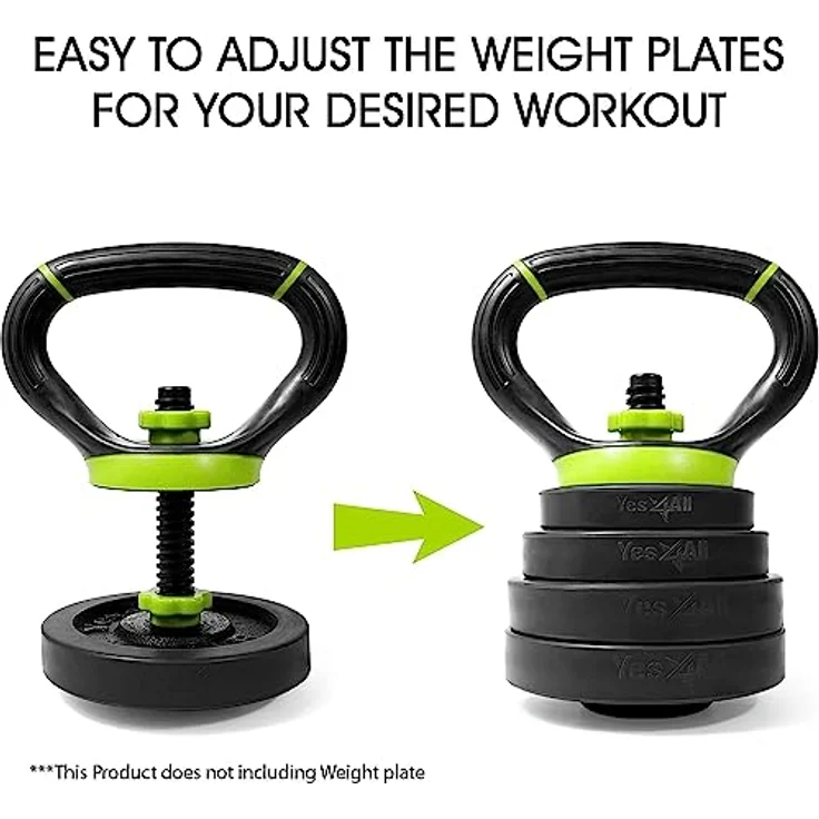 Yes4All Unisex Yes4all Verstellbarer Kugelhantel Griff Neo Gr n, A. Neo Green, Weight Plate converter EU – Bild 3