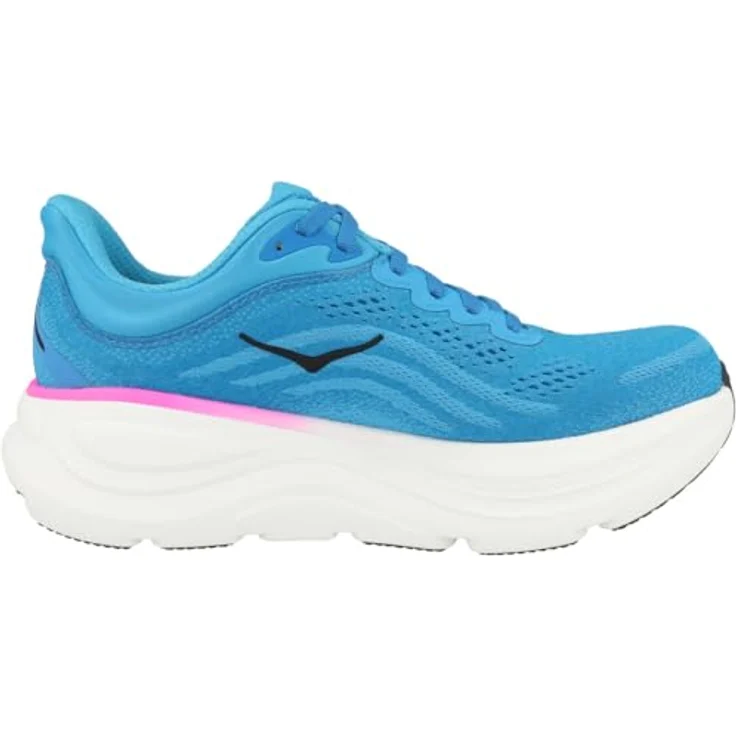Hoka Bondi 9, Damen Laufschuhe aus 100% veganem Material, atmungsaktives Obermaterial, optimale Dämpfung, Größe 39 1/3, Blau – Bild 3