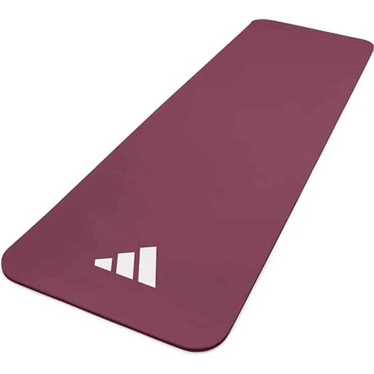 adidas ADMT-11015MN Fitness Mat, 10mm NBR Yogamatte mit rutschfester Oberfläche, maroon, 183 x 61 cm – Bild 3