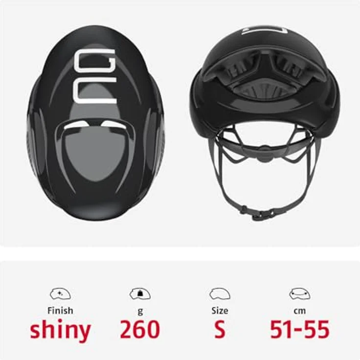 ABUS GameChanger Rennradhelm, Aerodynamischer Fahrradhelm mit Forced Air Cooling, für Damen und Herren, Schwarz Glänzend, Größe S (51-55 cm) – Bild 3