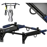 KESSER® 4in1 Klimmzugstange zur Wandmontage rutschfesten Griffen zusätzliche Funktion für Seile Ringe und Boxsäcke mit verschiedenen Griffpositionen | sicher & stabil | Pull Up Bar für zuhause, Blau