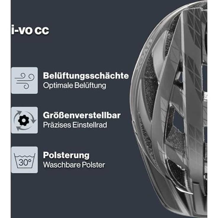 Uvex Sports I-vo CC, Velohelm mit perfekter Passform, Belüftungssystem und 3D IAS-Anpassung, (52 - 57 cm) – Bild 2